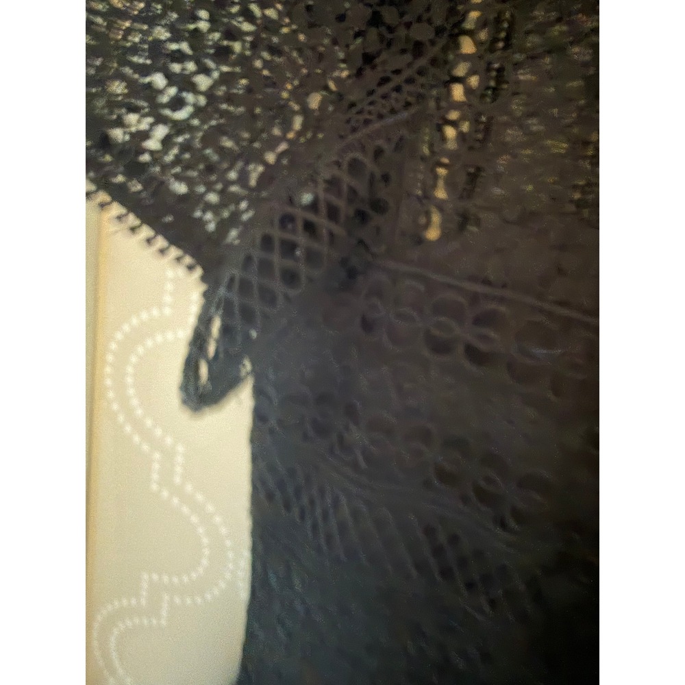 Bardot Lace Mini Dress Tiered Crochet Short Sleeve Black Size 10 NWOT - Picture 6 of 10